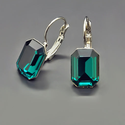 Auskari "Lurdes (Emerald)" ar Swarovski™ kristāliem